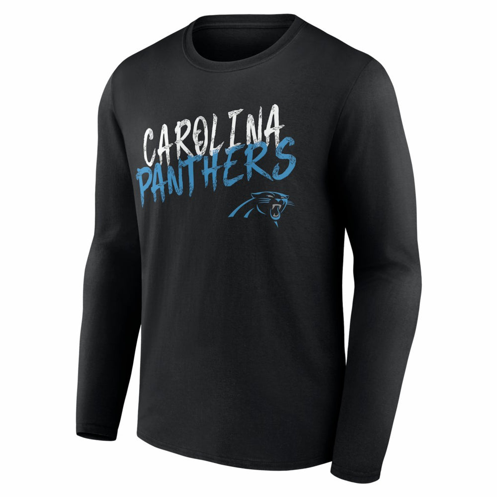 Carolina Panthers Hustle Personalized Name & Number Long Sleeve T-Shirt Black