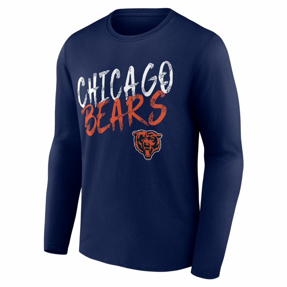Chicago Bears Hustle Personalized Name & Number Long Sleeve T-Shirt Navy