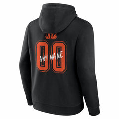Cincinnati Bengals Hustle Personalized Name & Number Hoodie Black