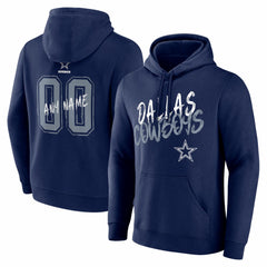 Dallas Cowboys Hustle Personalized Name & Number Hoodie Navy