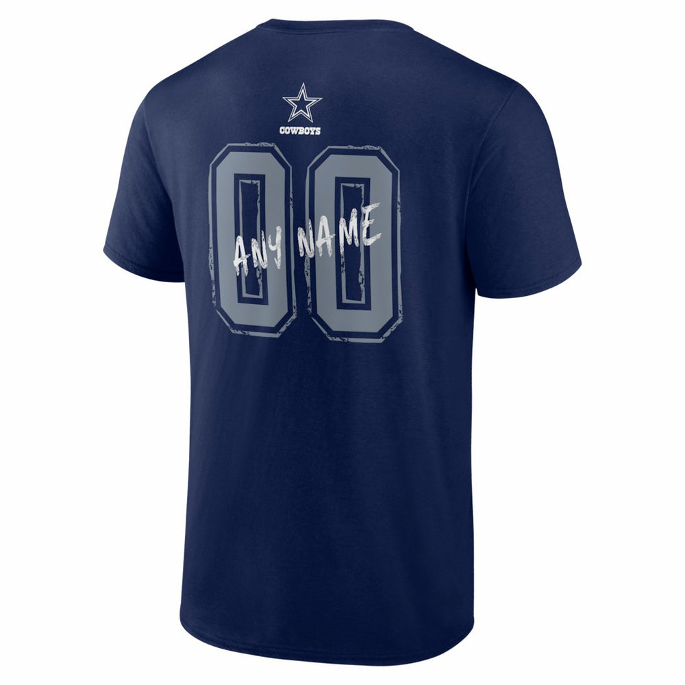 Dallas Cowboys Hustle Personalized Name & Number T-Shirt Navy