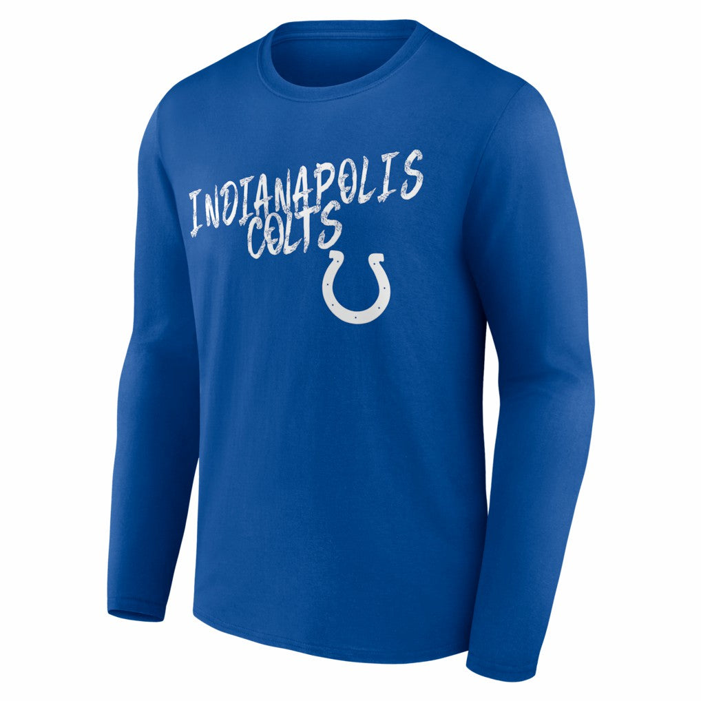 Indianapolis Colts Hustle Personalized Name & Number Long Sleeve T-Shirt Royal