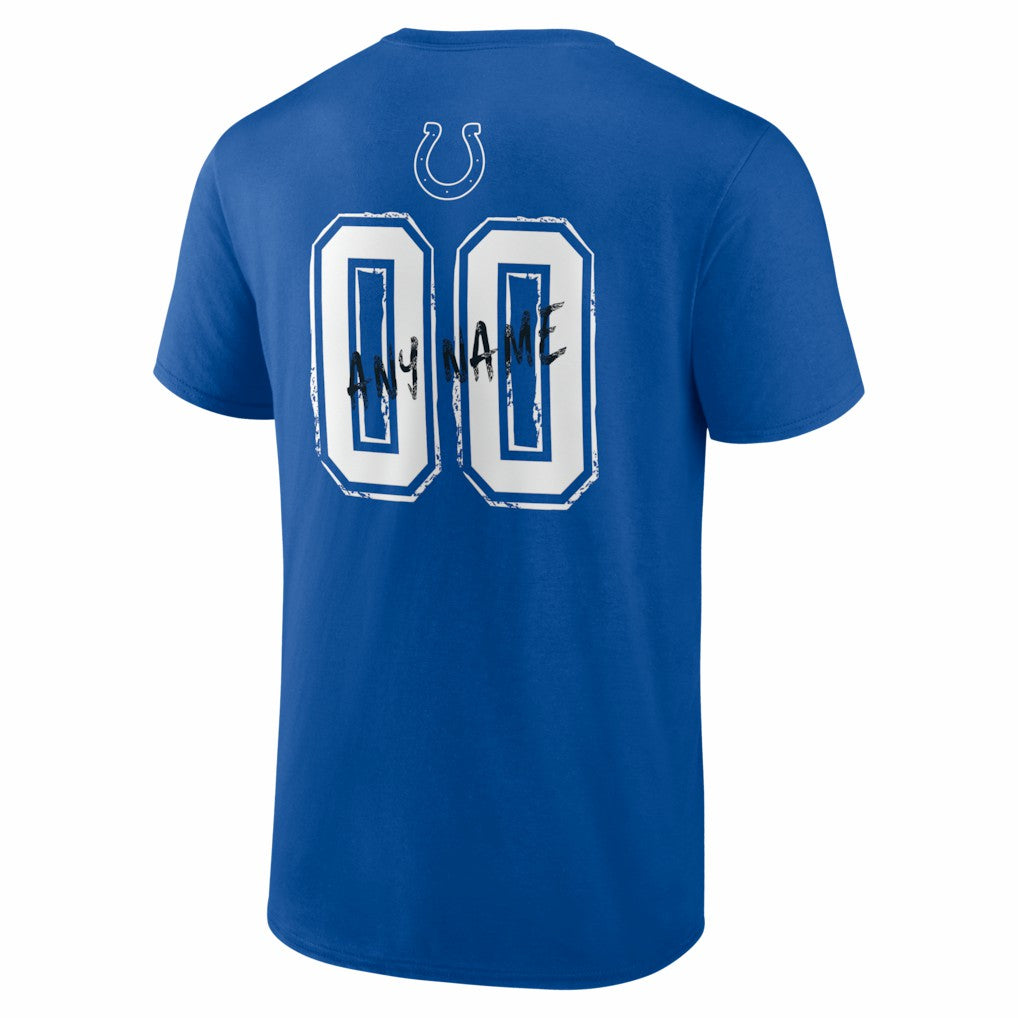 Indianapolis Colts Hustle Personalized Name & Number T-Shirt Royal