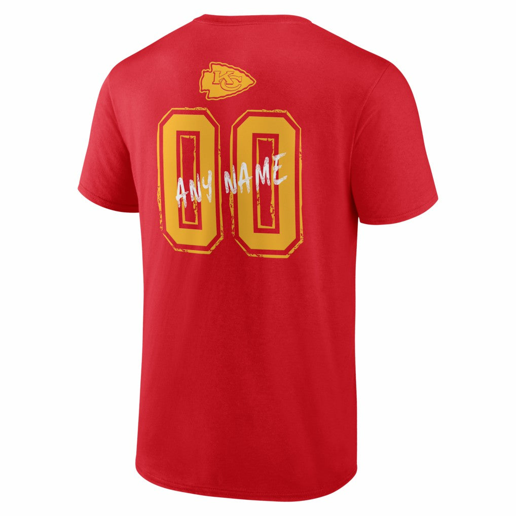 Kansas City Chiefs Hustle Personalized Name & Number T-Shirt Red