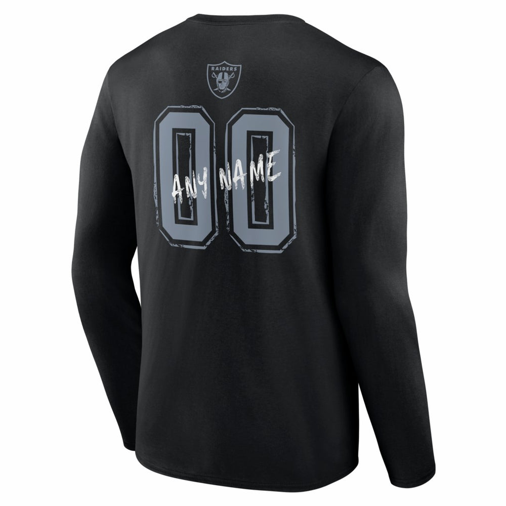 Las Vegas Raiders Hustle Personalized Name & Number Long Sleeve T-Shirt Black