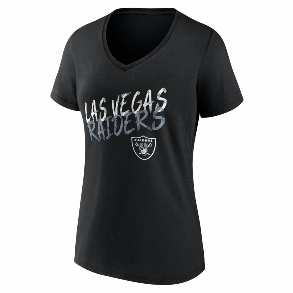 Las Vegas Raiders Women's Hustle Personalized Name & Number V-Neck T-Shirt Black