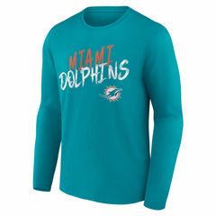 Miami Dolphins Hustle Personalized Name & Number Long Sleeve T-Shirt Aqua