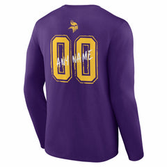 Minnesota Vikings Hustle Personalized Name & Number Long Sleeve T-Shirt Purple