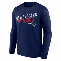 New England Patriots Hustle Personalized Name & Number Long Sleeve T-Shirt Navy