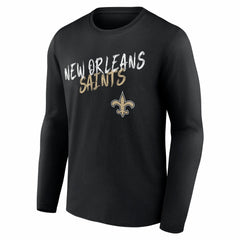New Orleans Saints Hustle Personalized Name & Number Long Sleeve T-Shirt Black