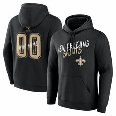 New Orleans Saints Hustle Personalized Name & Number Hoodie Black