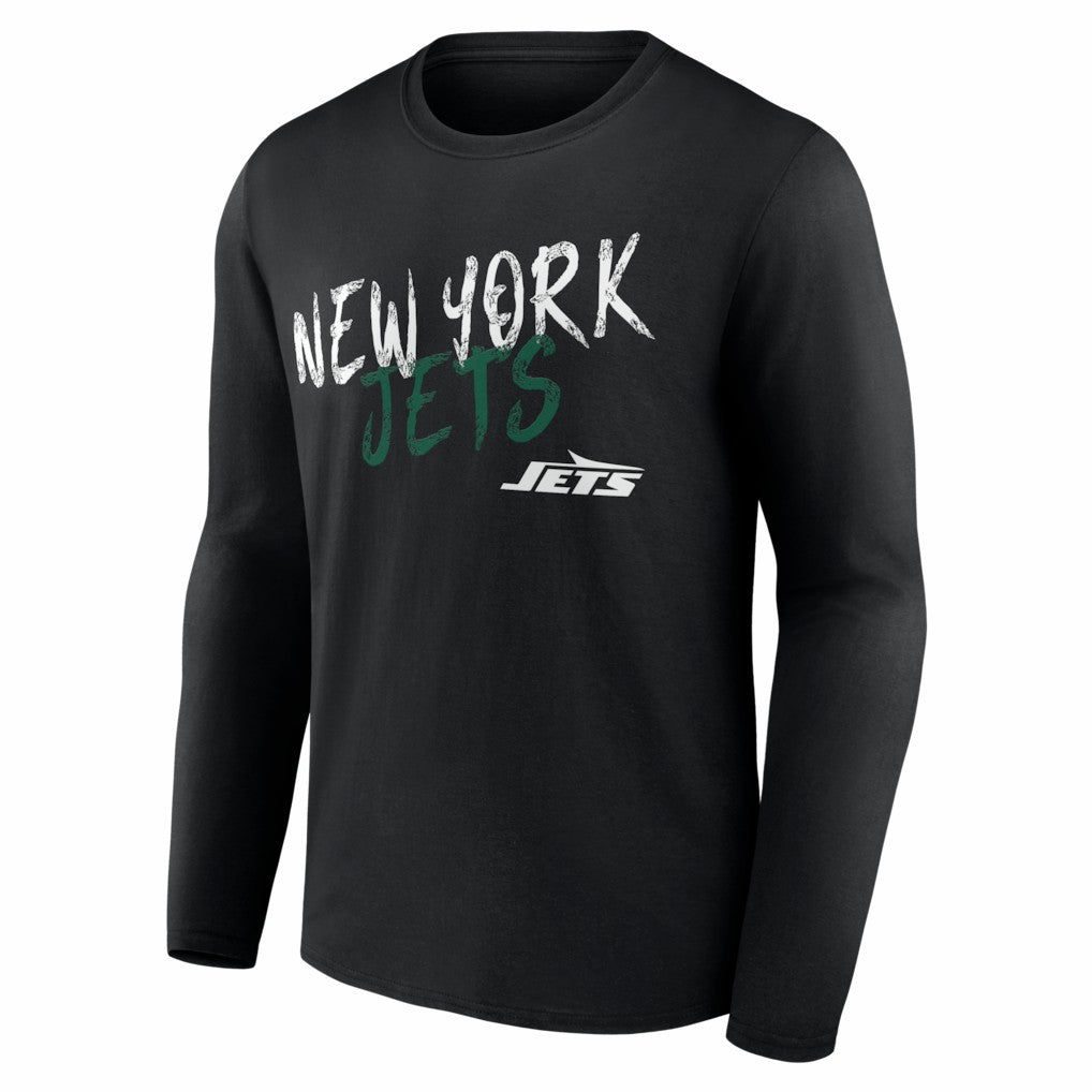 New York Jets Hustle Personalized Name & Number Long Sleeve T-Shirt Black