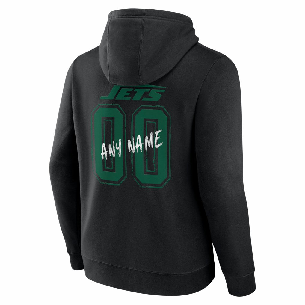 New York Jets Hustle Personalized Name & Number Hoodie Black