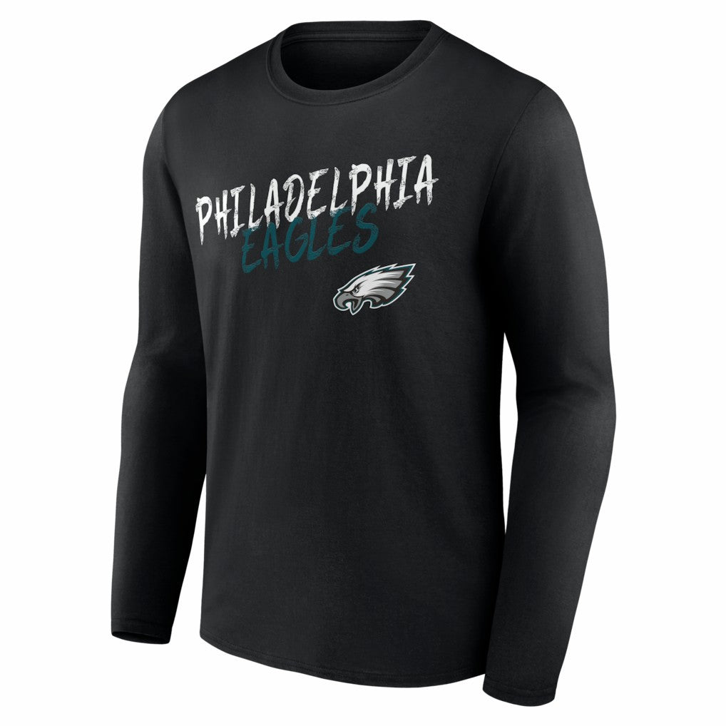 Philadelphia Eagles Hustle Personalized Name & Number Long Sleeve T-Shirt Black