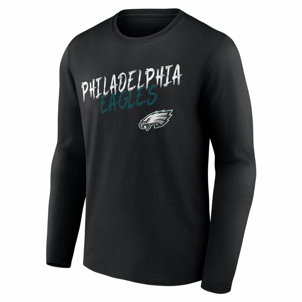 Philadelphia Eagles Hustle Personalized Name & Number Long Sleeve T-Shirt Black