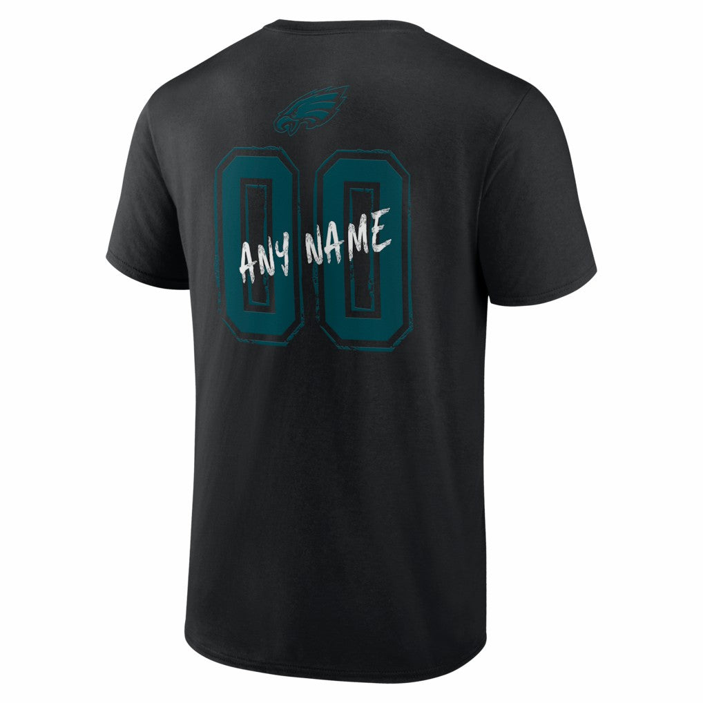 Philadelphia Eagles Hustle Personalized Name & Number T-Shirt Black