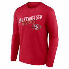 San Francisco 49ers Hustle Personalized Name & Number Long Sleeve T-Shirt Scarlet