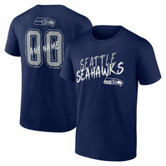 Seattle Seahawks Hustle Personalized Name & Number T-Shirt College Navy