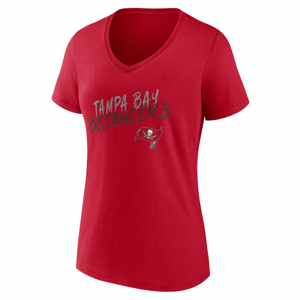 Tampa Bay Buccaneers Women's Hustle Personalized Name & Number V-Neck T-Shirt Red