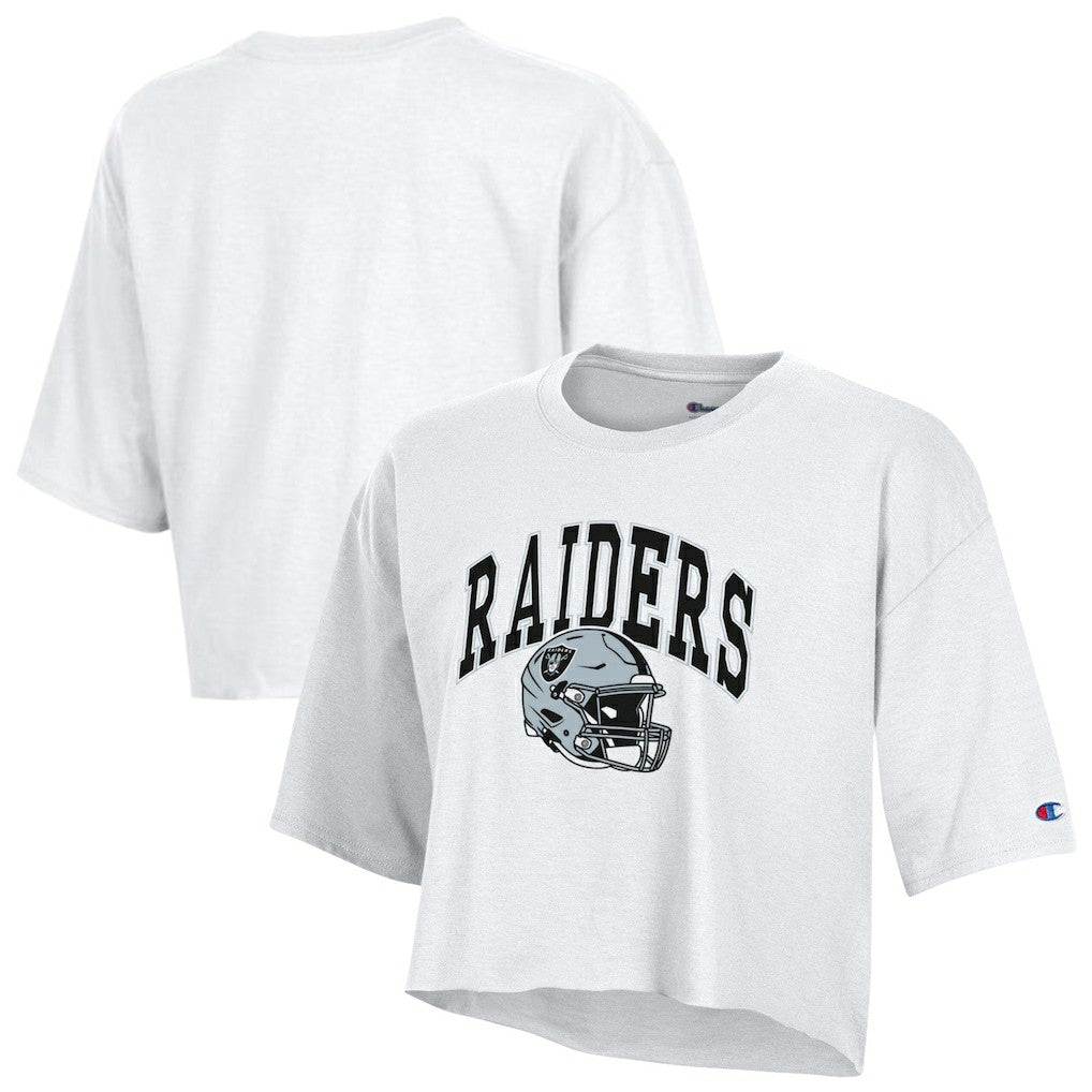 Las Vegas Raiders Champion Women's Boyfriend Cropped T-Shirt White