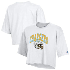 Los Angeles Chargers Champion Women's Boyfriend Cropped T-Shirt White
