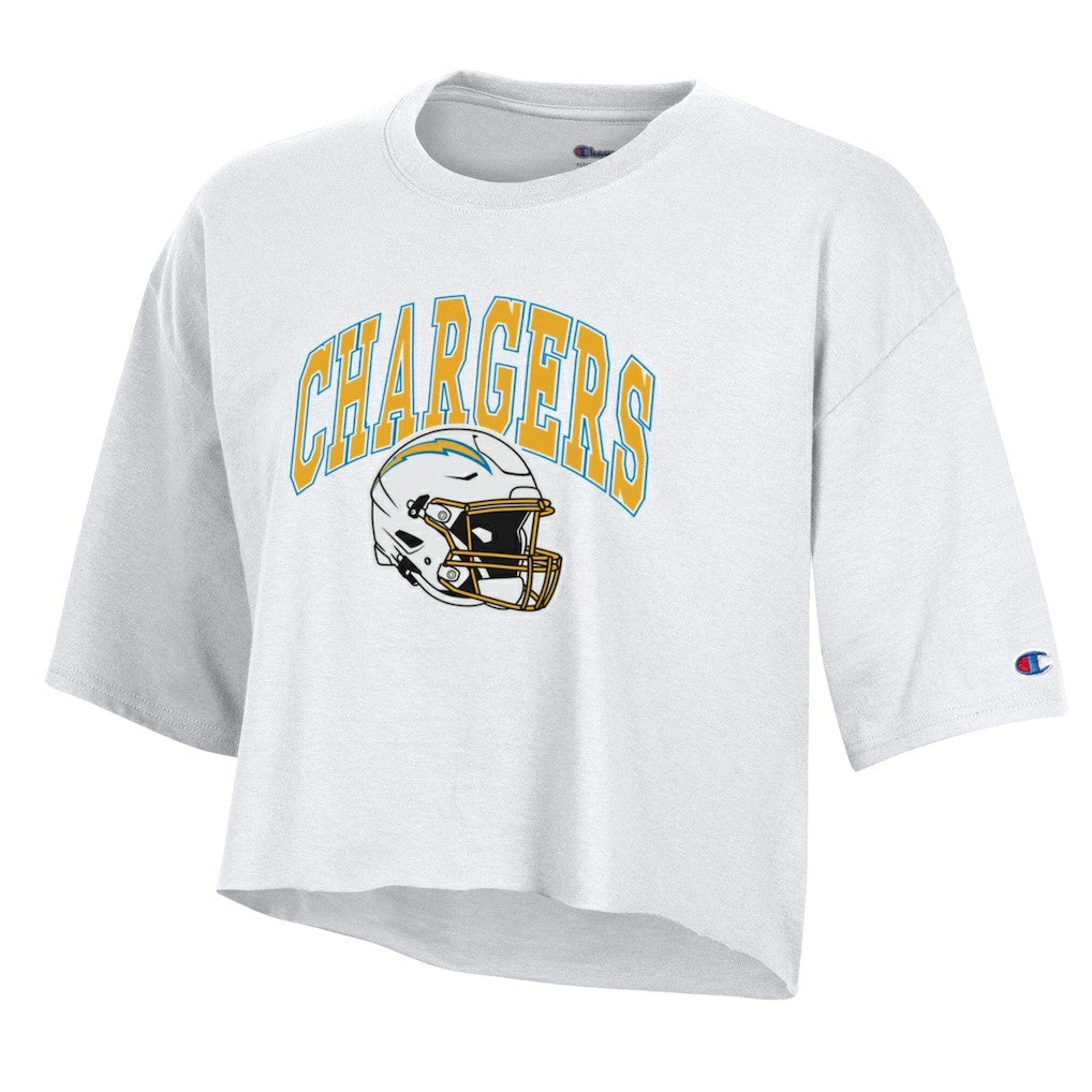 Los Angeles Chargers Champion Women's Boyfriend Cropped T-Shirt White