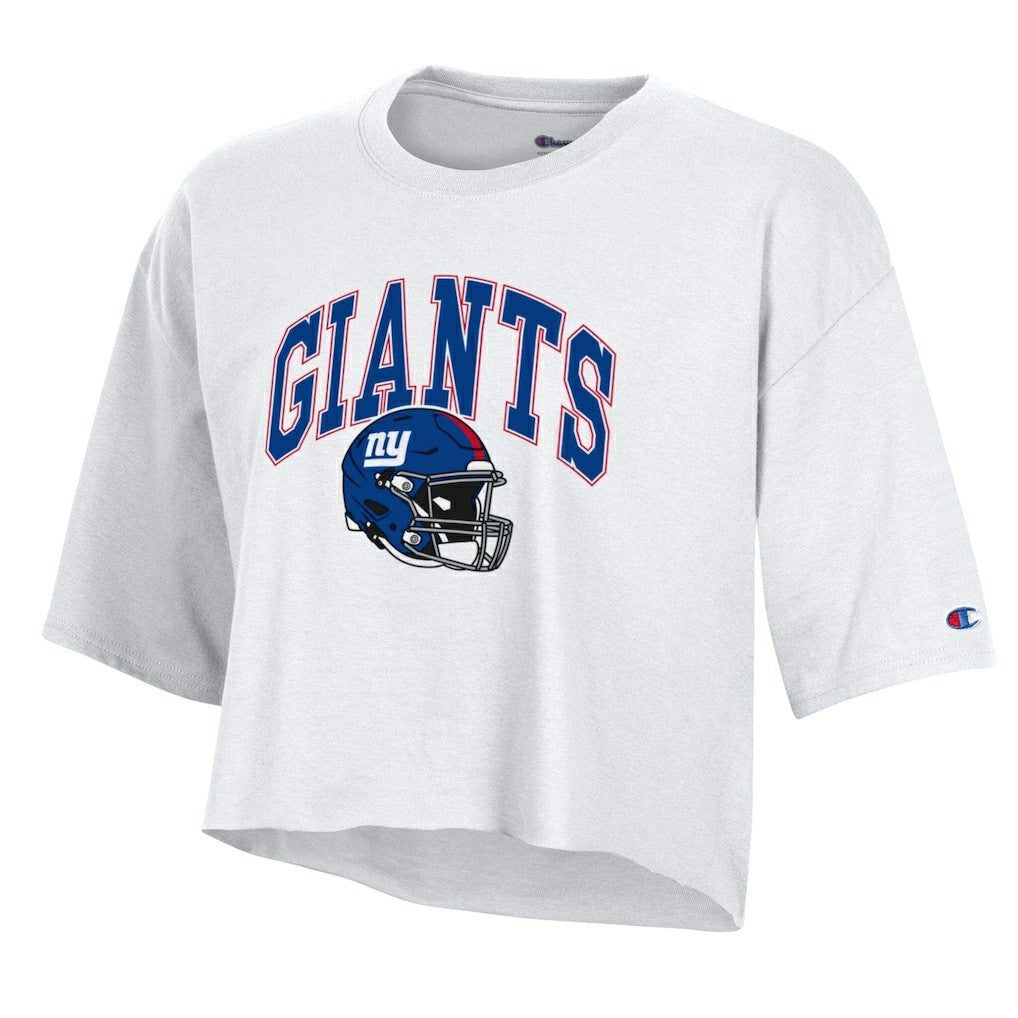 New York Giants Champion Women's Boyfriend Cropped T-Shirt White