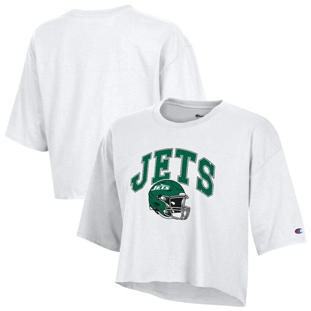 New York Jets Champion Women's Boyfriend Cropped T-Shirt White