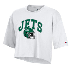 New York Jets Champion Women's Boyfriend Cropped T-Shirt White