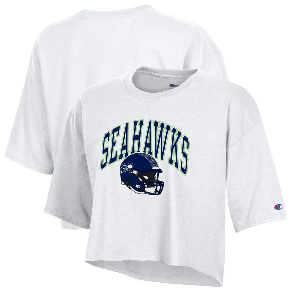 Seattle Seahawks Champion Women's Boyfriend Cropped T-Shirt White