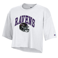 Baltimore Ravens Champion Women's Boyfriend Cropped T-Shirt White