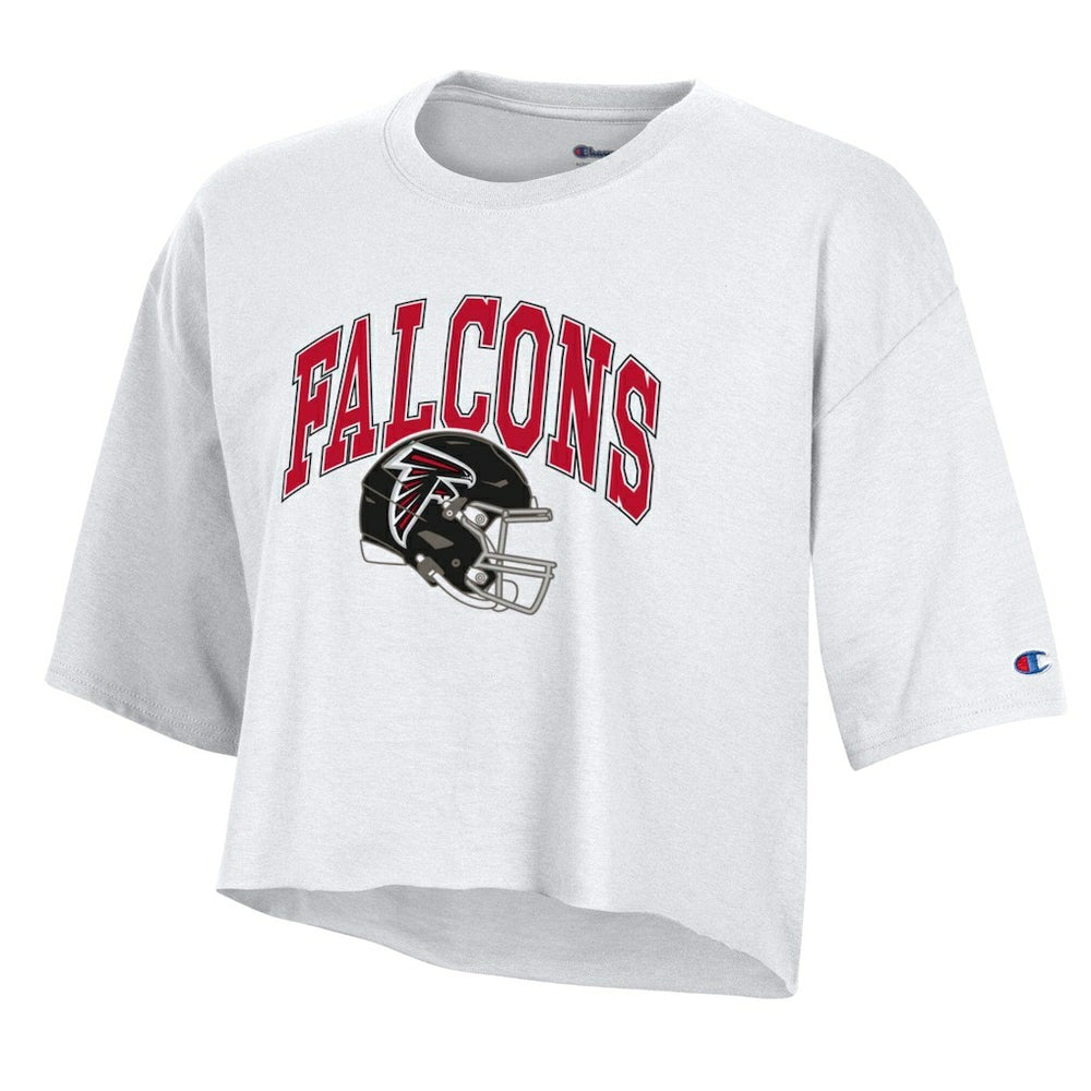 Atlanta Falcons Champion Women's Boyfriend Cropped T-Shirt White