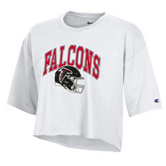 Atlanta Falcons Champion Women's Boyfriend Cropped T-Shirt White