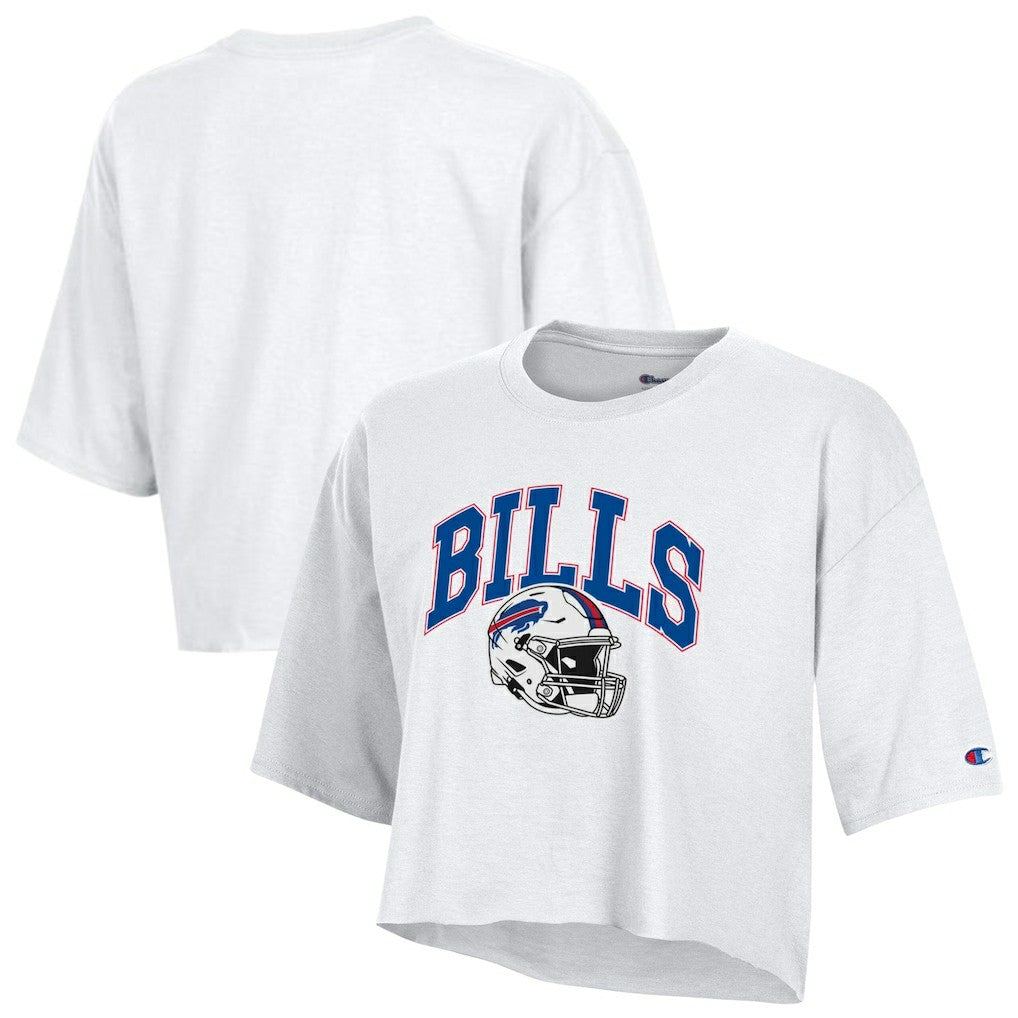 Buffalo Bills Champion Women's Boyfriend Cropped T-Shirt White