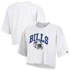 Buffalo Bills Champion Women's Boyfriend Cropped T-Shirt White