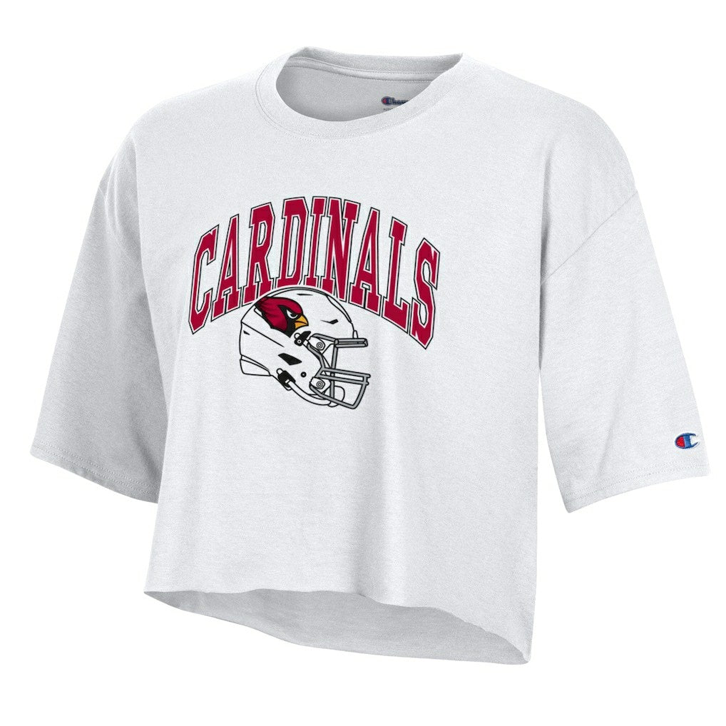 Arizona Cardinals Champion Women's Boyfriend Cropped T-Shirt White