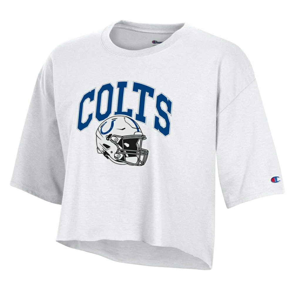 Indianapolis Colts Champion Women's Boyfriend Cropped T-Shirt White