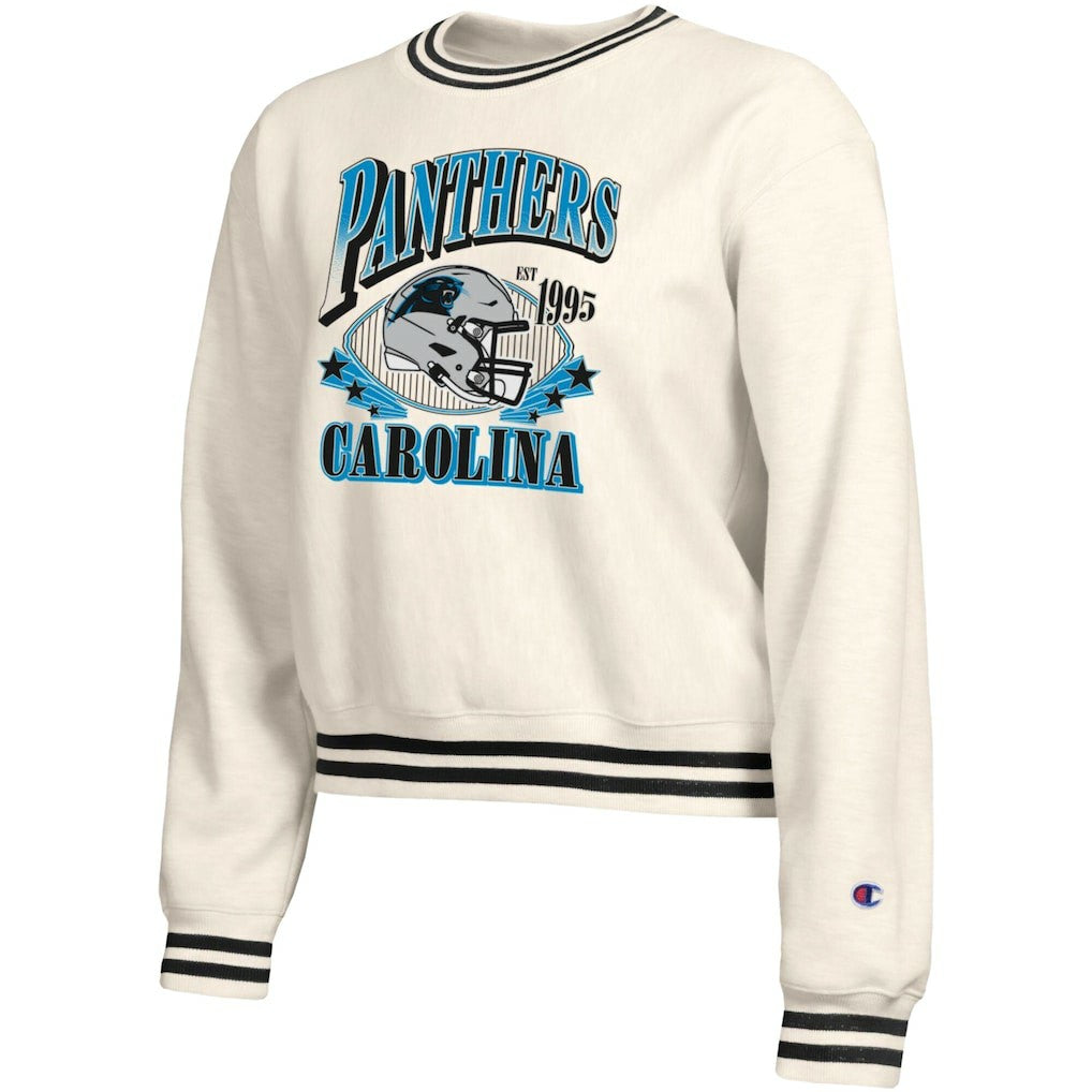 Carolina Panthers Champion Women's Reverse Weave Fleece Sweatshirt Cream