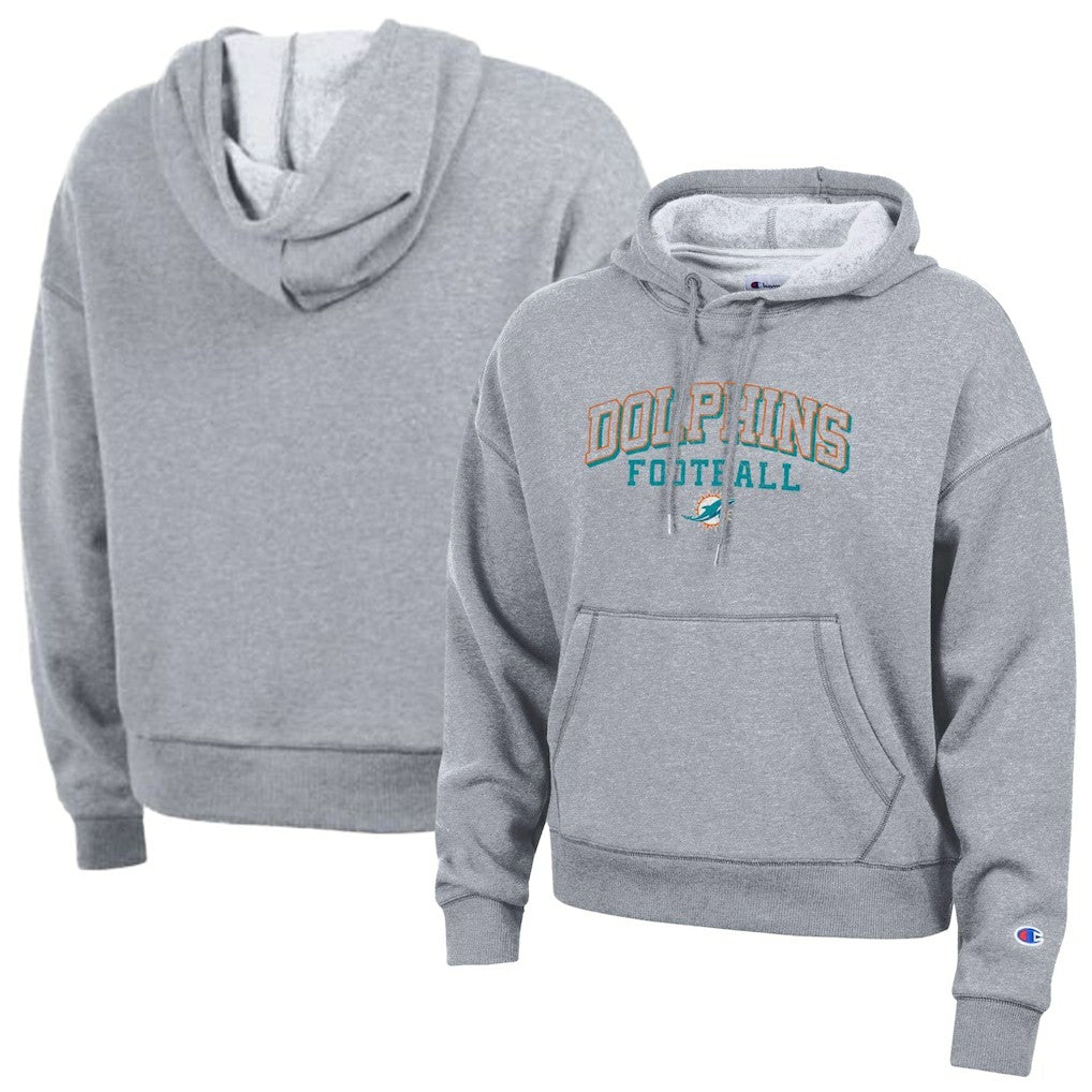 Miami Dolphins Champion Women's Triumph Tri-Blend Hoodie Gray
