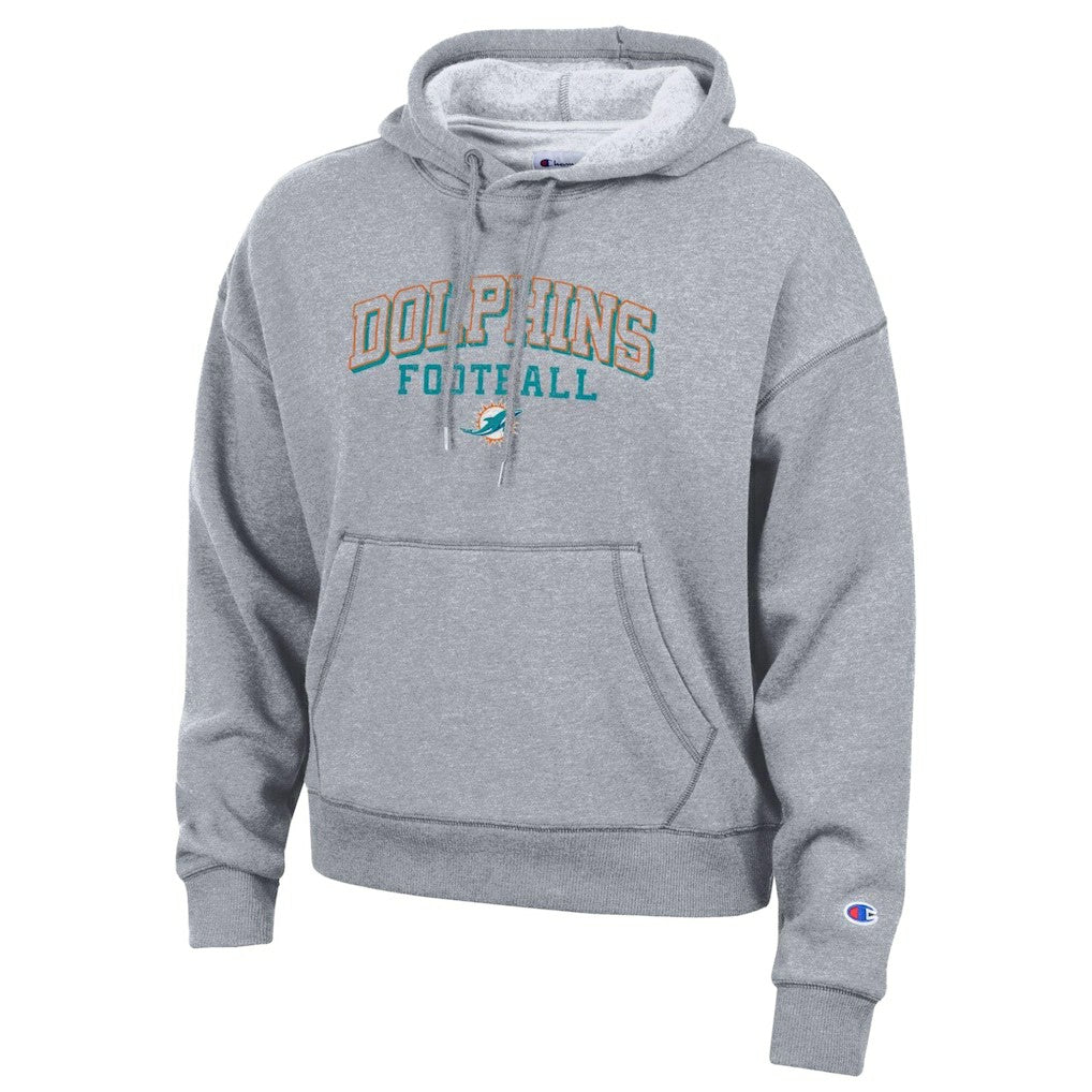 Miami Dolphins Champion Women's Triumph Tri-Blend Hoodie Gray