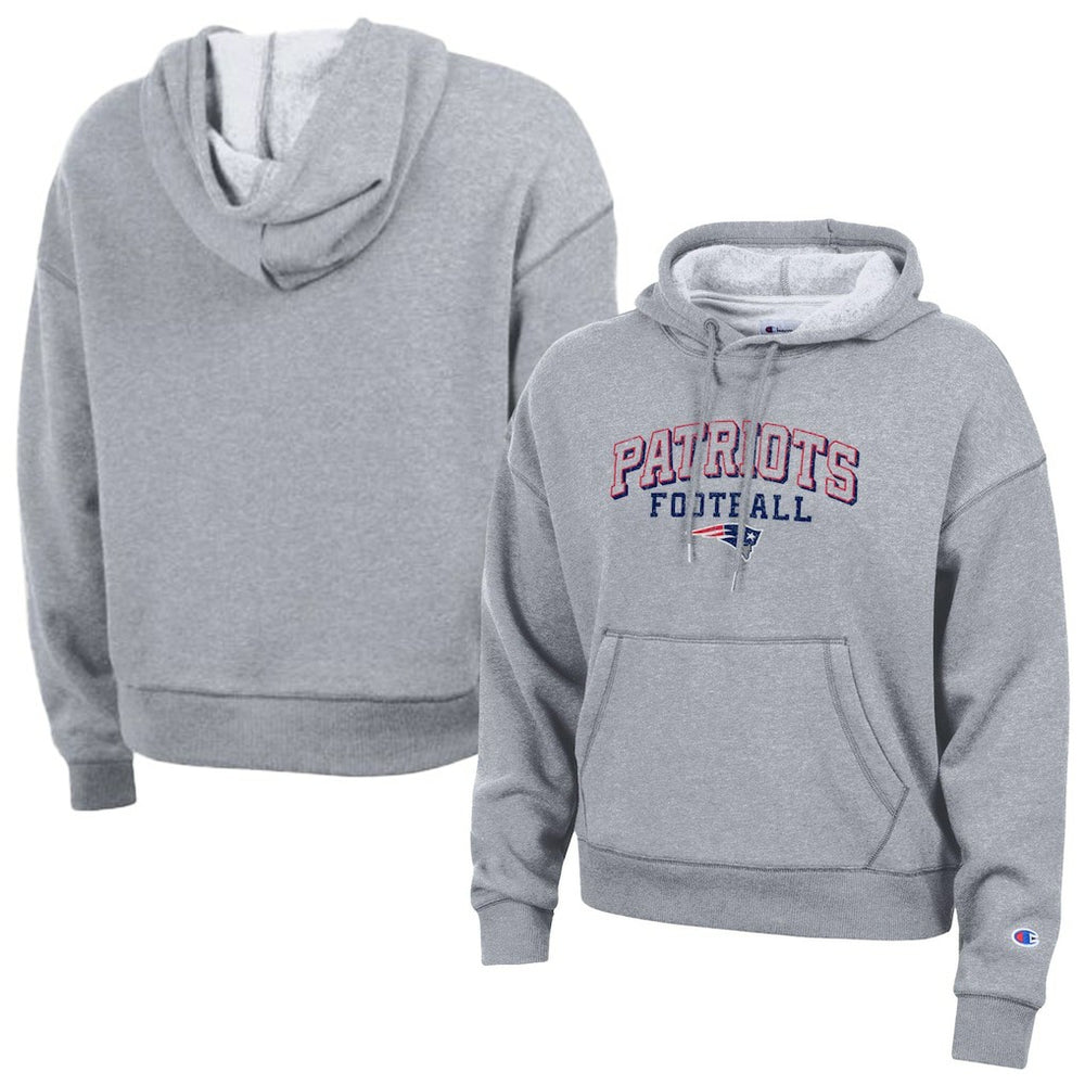 New England Patriots Champion Women's Triumph Tri-Blend Hoodie Gray