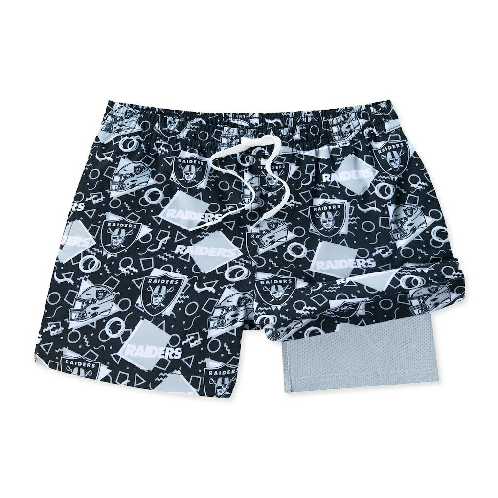 Las Vegas Raiders Chubbies Game Day Fit Classic Lined Swim Trunks Black