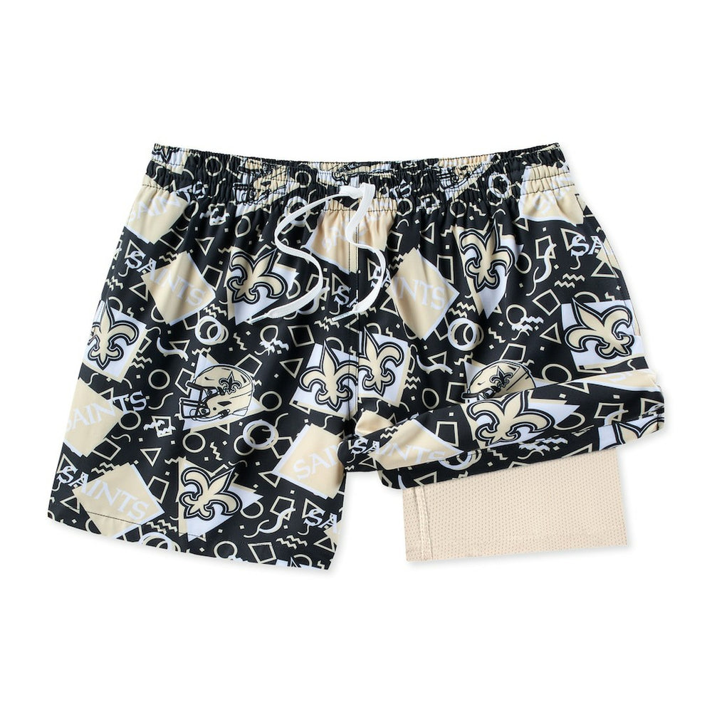New Orleans Saints Chubbies Game Day Fit Classic Lined Swim Trunks Black