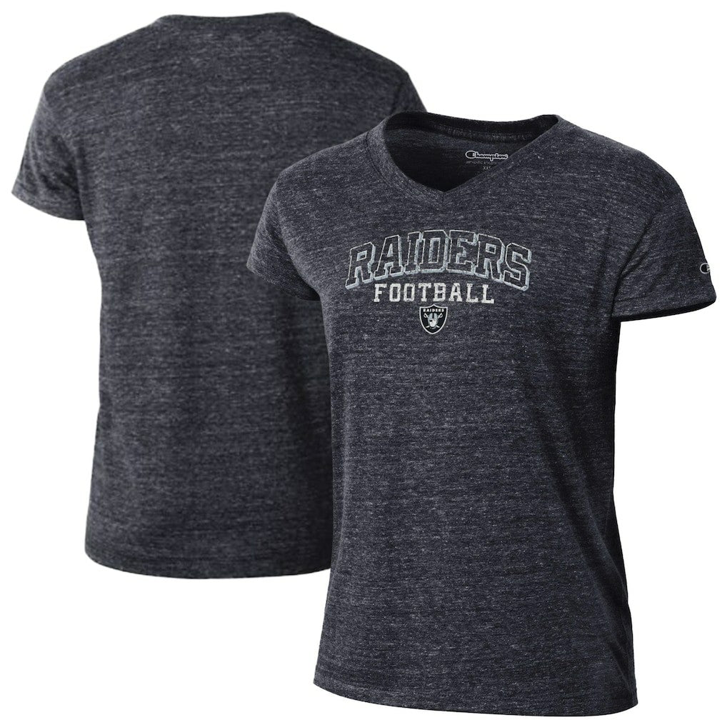Las Vegas Raiders Champion Women's Triumph Tri-Blend V-Neck T-Shirt Black