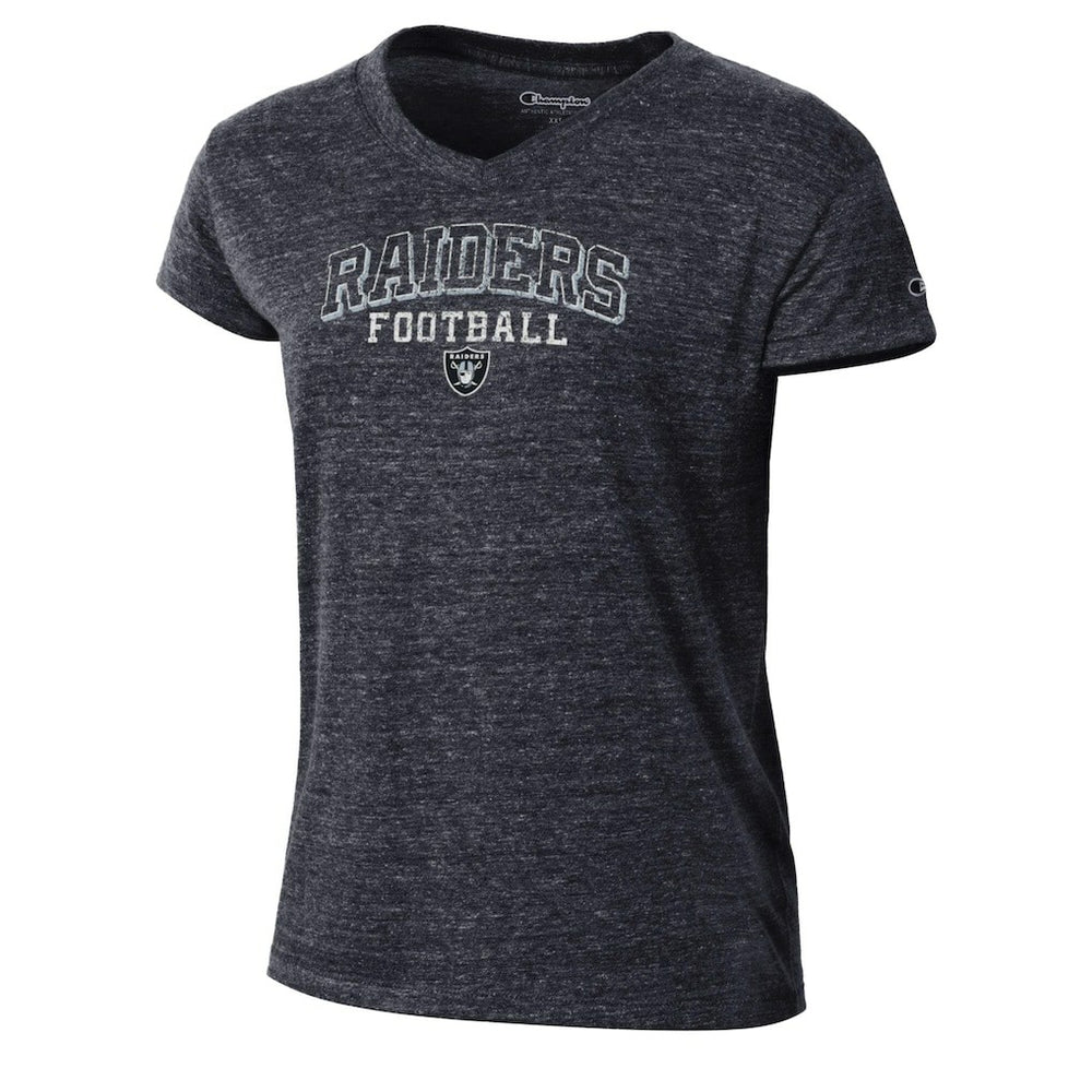 Las Vegas Raiders Champion Women's Triumph Tri-Blend V-Neck T-Shirt Black