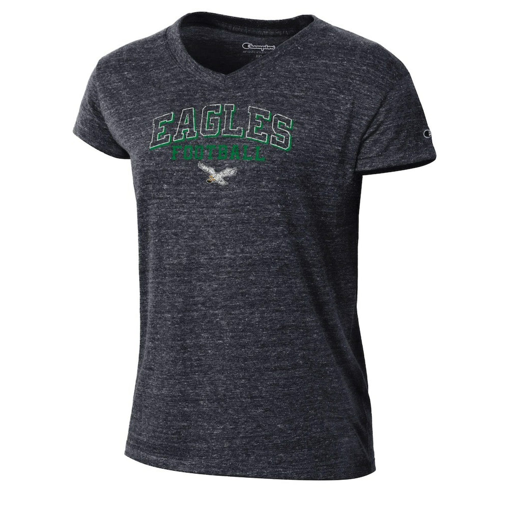 Philadelphia Eagles Champion Women's Triumph Tri-Blend V-Neck T-Shirt Black