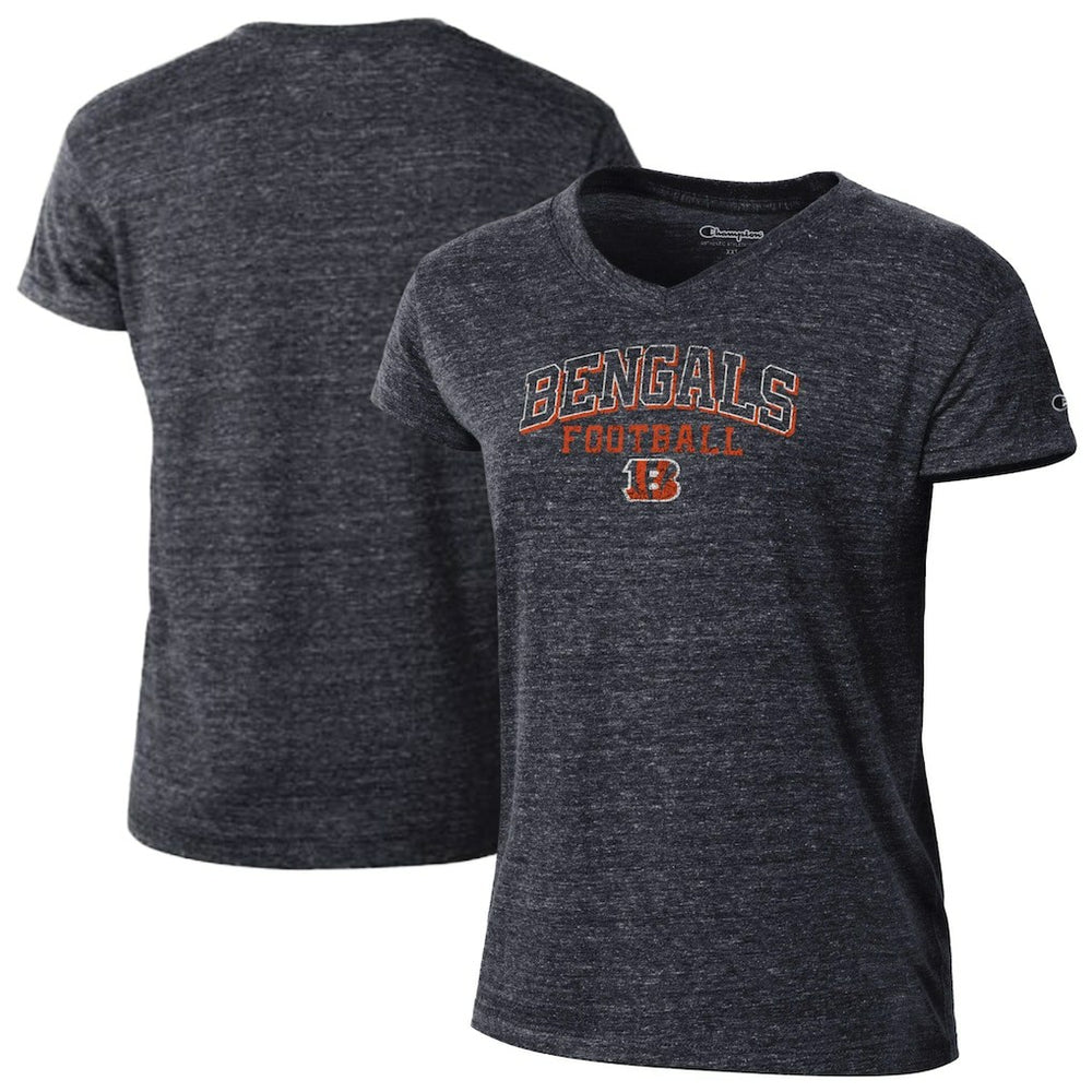 Cincinnati Bengals Champion Women's Triumph Tri-Blend V-Neck T-Shirt Black