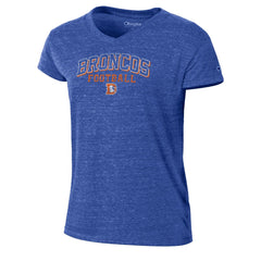 Denver Broncos Champion Women's Triumph Tri-Blend V-Neck T-Shirt Royal