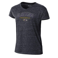 Baltimore Ravens Champion Women's Triumph Tri-Blend V-Neck T-Shirt Black