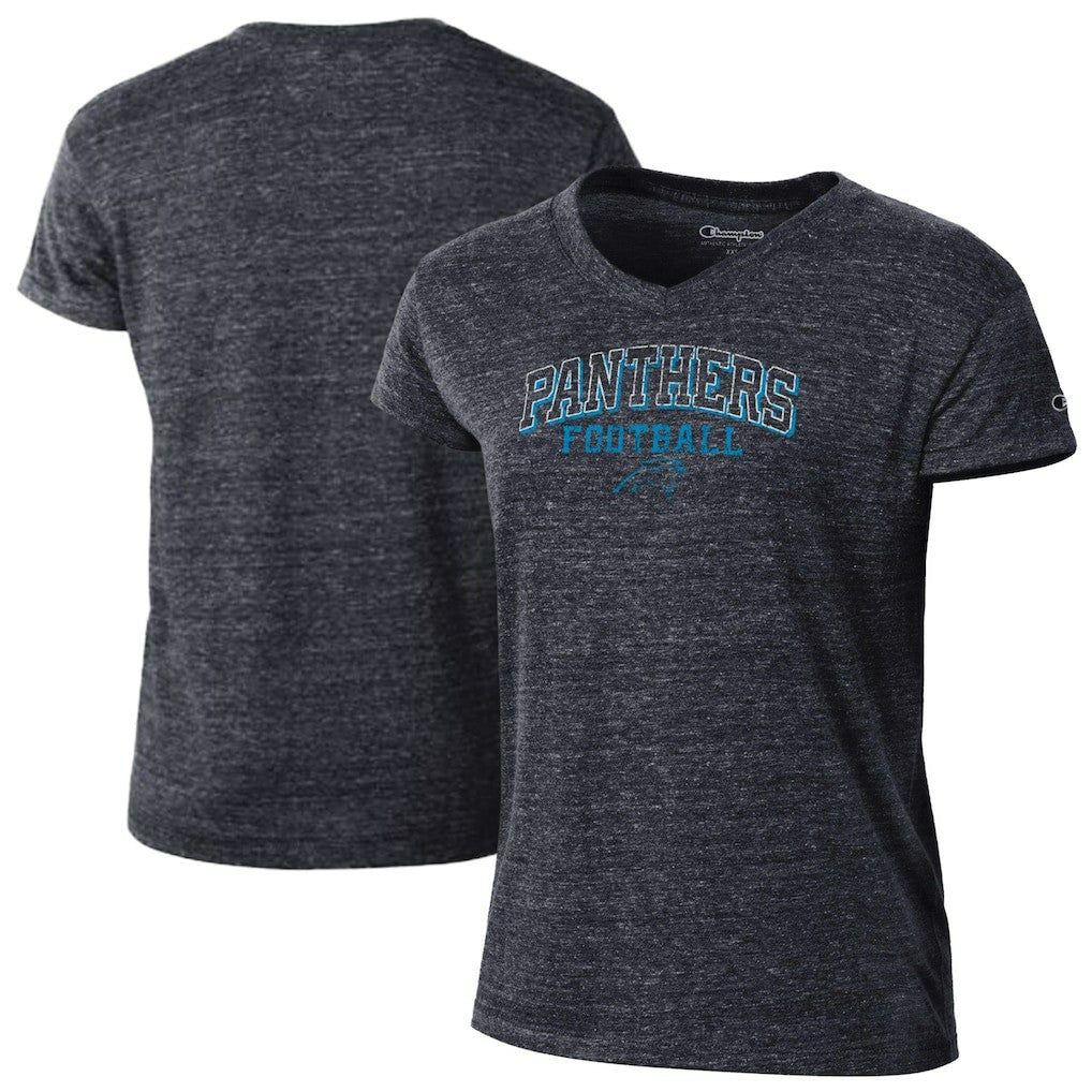 Carolina Panthers Champion Women's Triumph Tri-Blend V-Neck T-Shirt Black